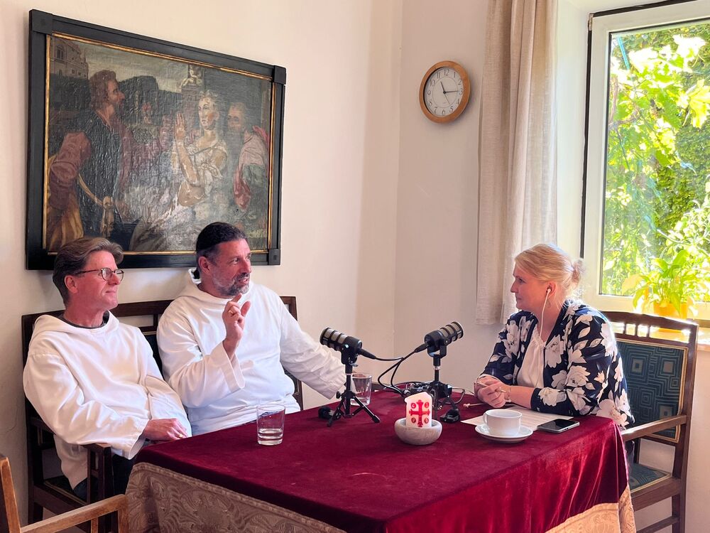 Podcastaufnahme mit Br. Thomas Hessler und Br. Raphael Gratzer