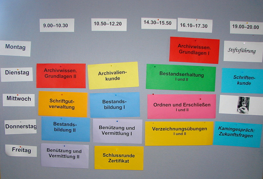 Stundenplan des zweiten Grundkurses 2008       