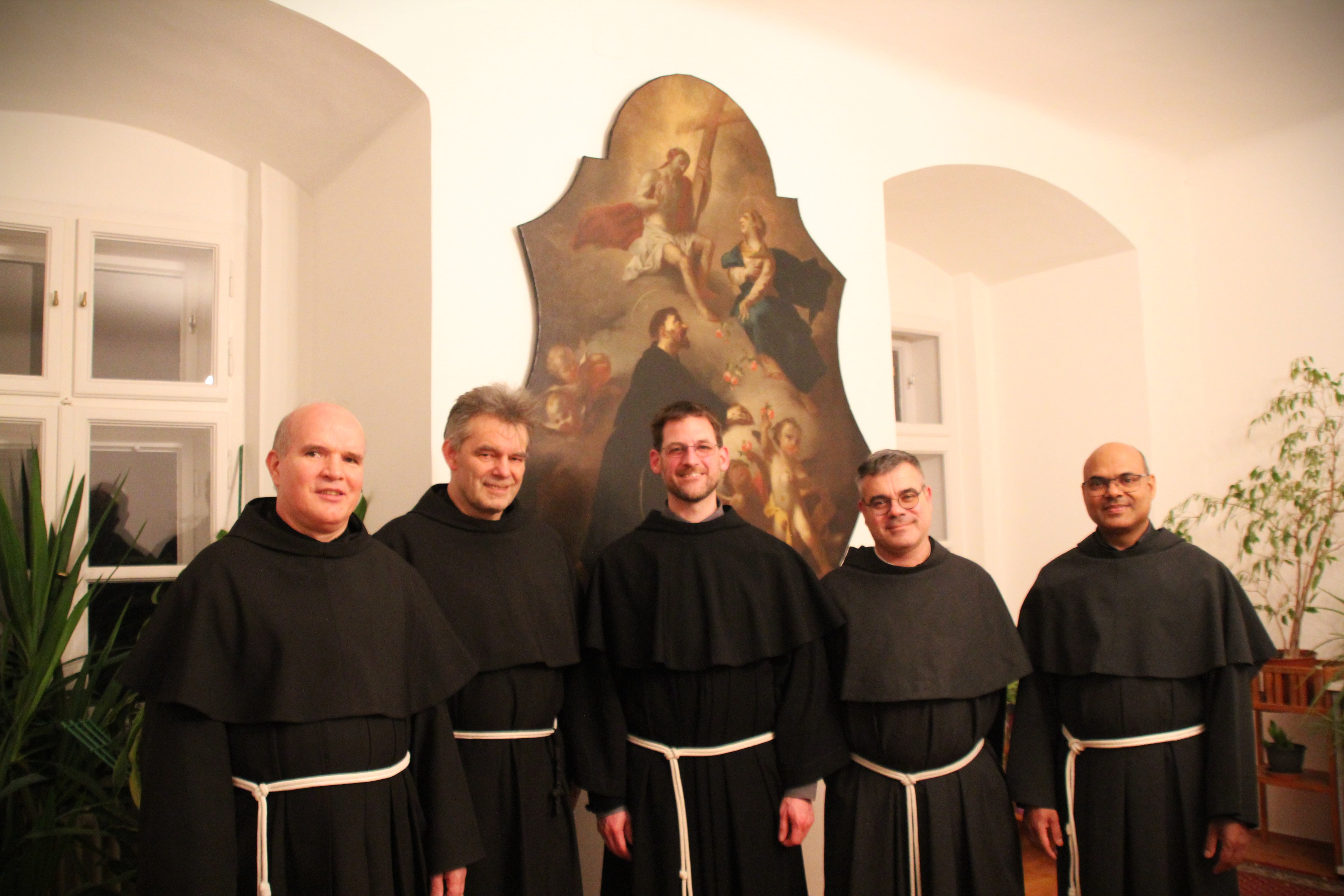 P. Petru, Sekretär P. Dariusz, Kustos P. Bernhard, Vikar P. Daniele und P. Nicholas