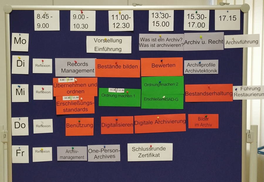 Stundenplan des 16. Grundkurses 2023 