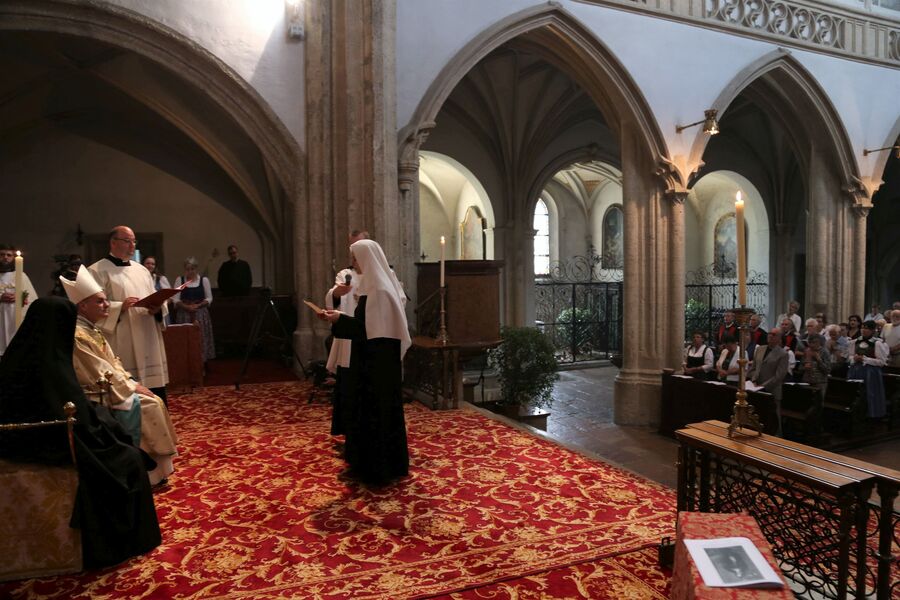 Am 12. August 2023 fand die bislang letzte Ewige Profess im Stift Nonnberg statt: Sr. Maria Gratia Waldner legte damals die Gelübde ab.