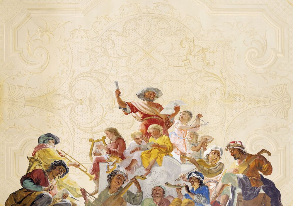 „Die Musikanten“, Szene aus dem Deckenfresko „Die Hochzeit zu Kana“, Göttweiger Altmannisaal, 1731